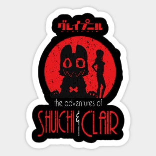 GLEIPNIR: THE ADVENTURES OF SUICHI & CLAIR (BLACK) GRUNGE STYLE Sticker